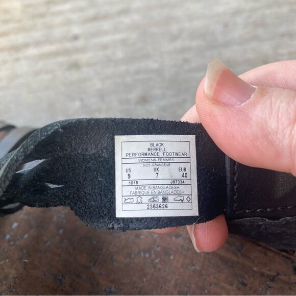 Merrell Black leather Strappy Sandals comfort bohemian boho hippie size 9 women - Picture 5 of 7